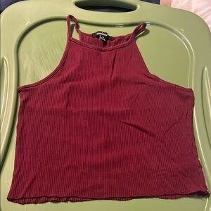 Garnet ribbed halter top